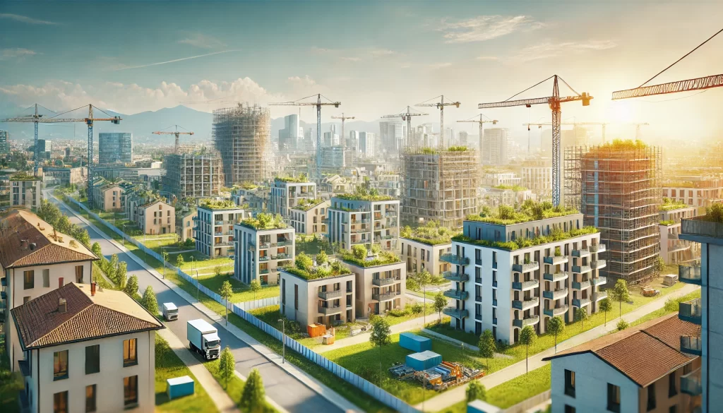 Sviluppo Urbano in Italia: Edifici Residenziali e Commerciali in Costruzione